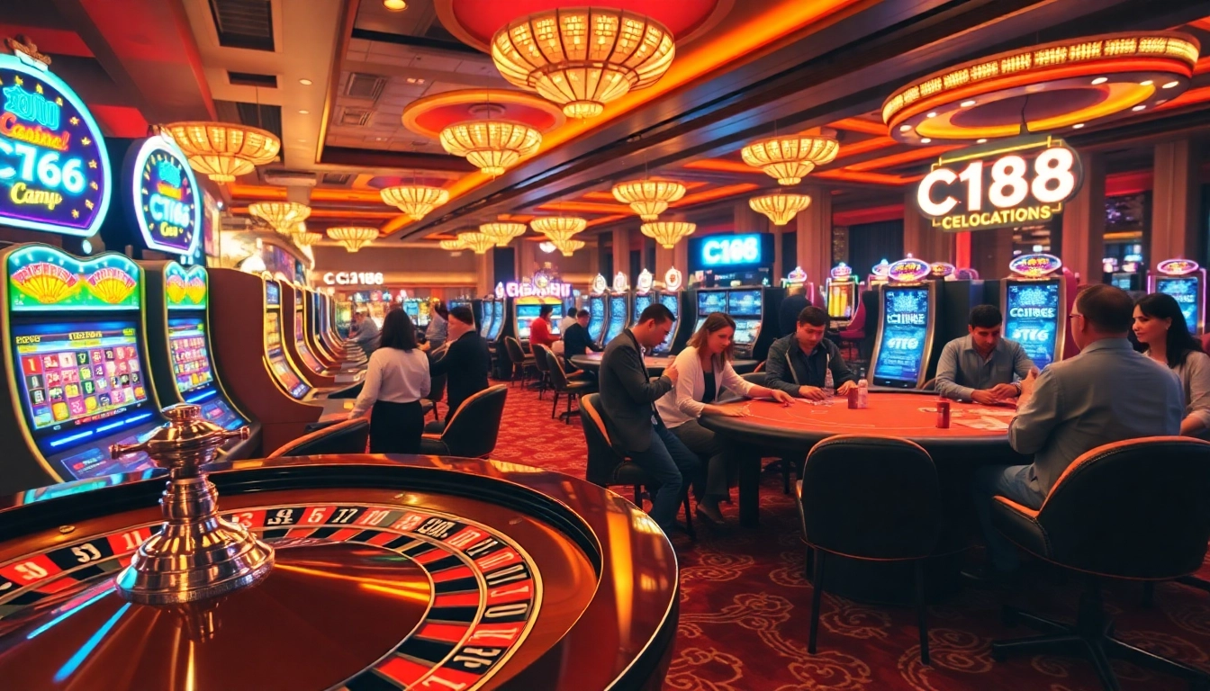 Experience exhilarating casino gameplay with C168 at stunning slots and tables, capturing thrilling moments of chance.